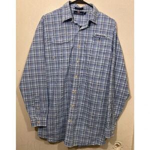 VINEYARD VINES Harbor Performance Fabric Fishing Shirt Men’s Blue Plaid Sz XL